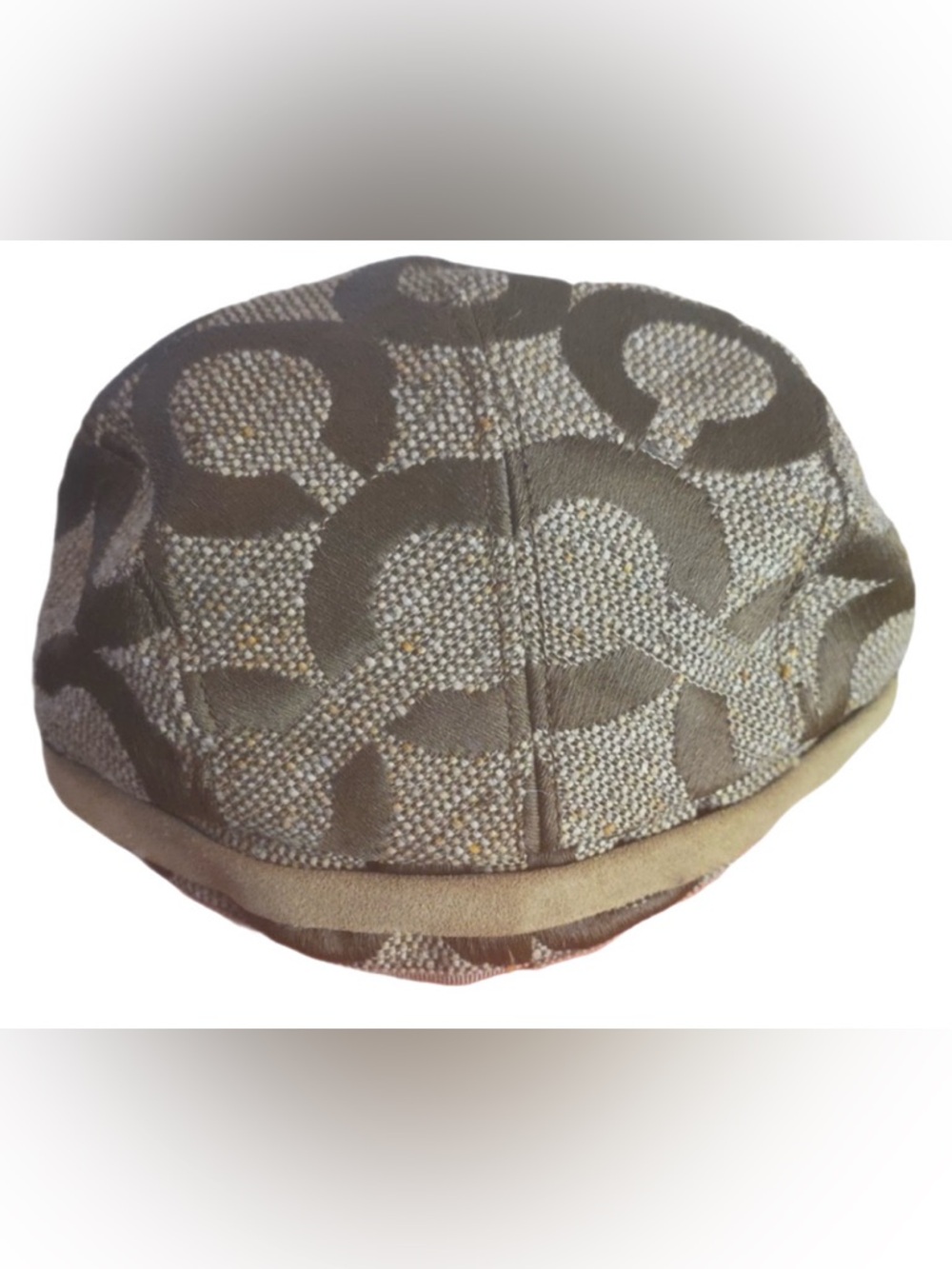 Coach Wool-Blend Cabbie Hat With Suede Trim Optic C design Excellent Condition - Picture 7 of 11